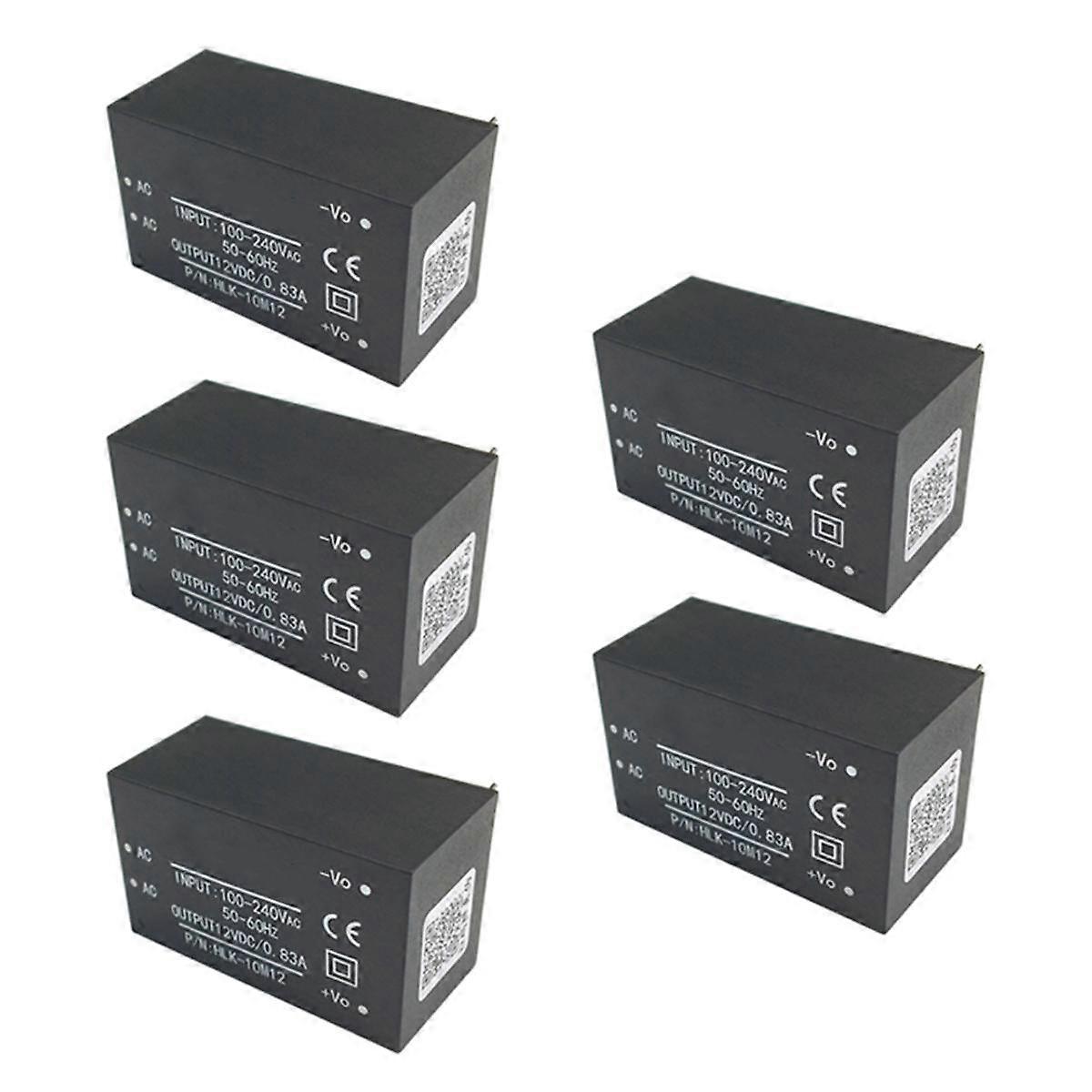 5 STK AC-DC strømforsyningsmodul AC DC-omformer 220V til 12V 10W AC DC strømmodul HLK-10M12