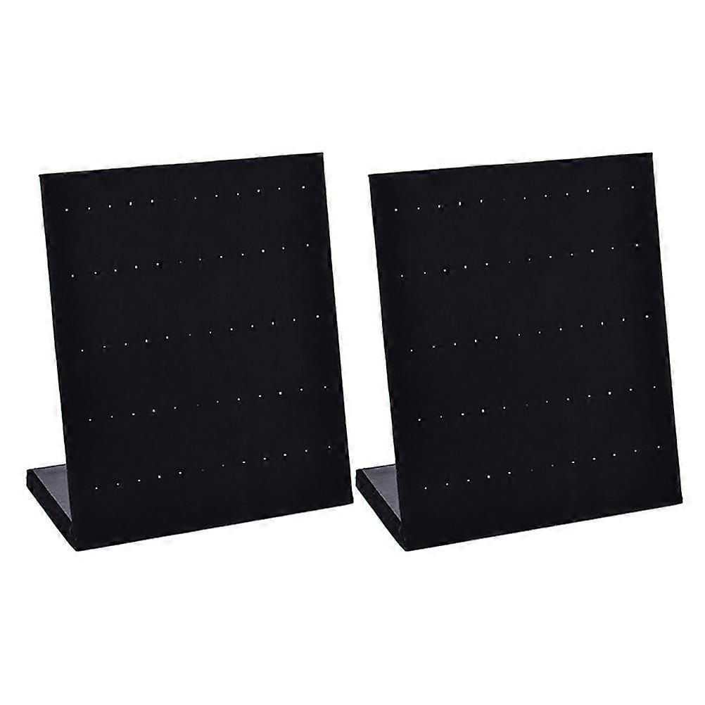 2pcs Upright Earrings Holder L Shape Eardrop Display Stand Earstuds Organizer Black