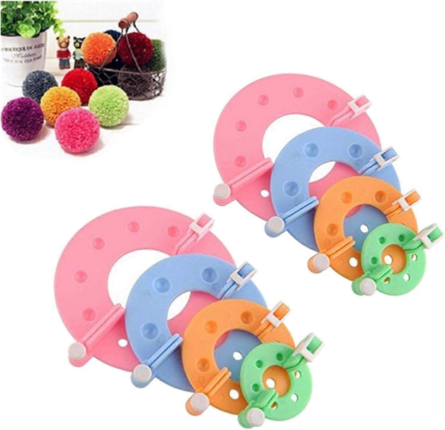 Pom Pom Maker 8Pcs Fluff Ball Weaver Needle Pompom Maker Set 4 Sizes Diy Pompoms Craft
