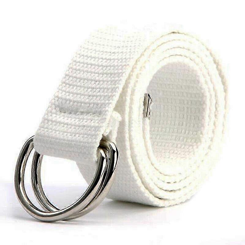 Män Kvinnors Canvas D Ring Bälten Webbing Midjebälte Linning