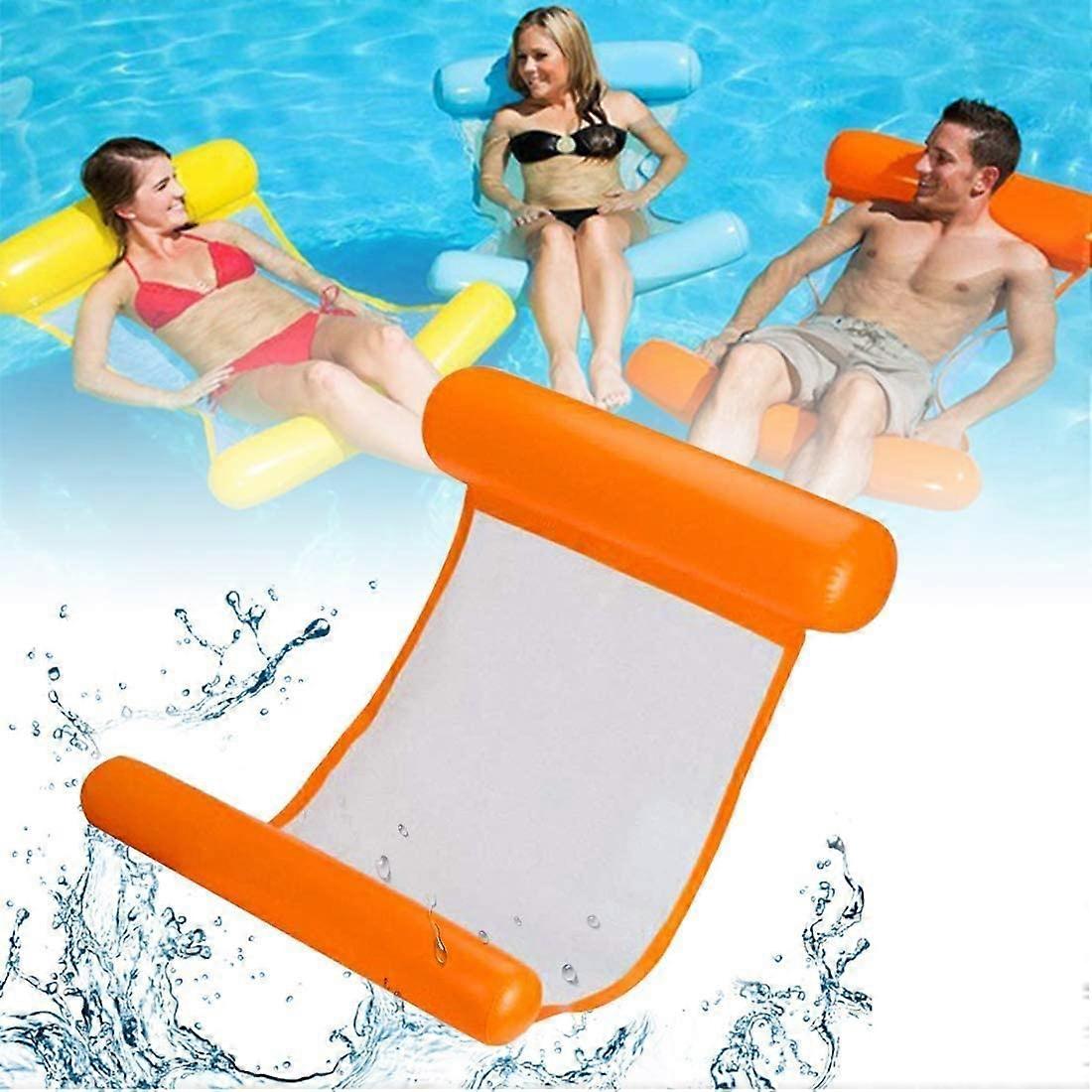 New,suitable Inflatable Swimming Bed, Water Hammock 4-in-1 Lounge Chair Pool Lounge Air Mattress Pool Inflatable Hammock Pool Inflatable Hammock (Or