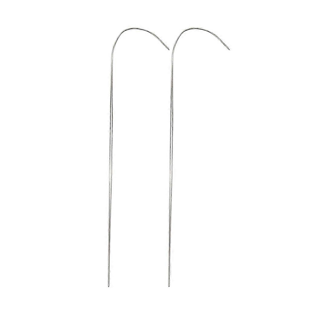 Stainless Steel Curved Needles Threader Embroidery Needle Set for Spin String Bead Loader Stringing Tool