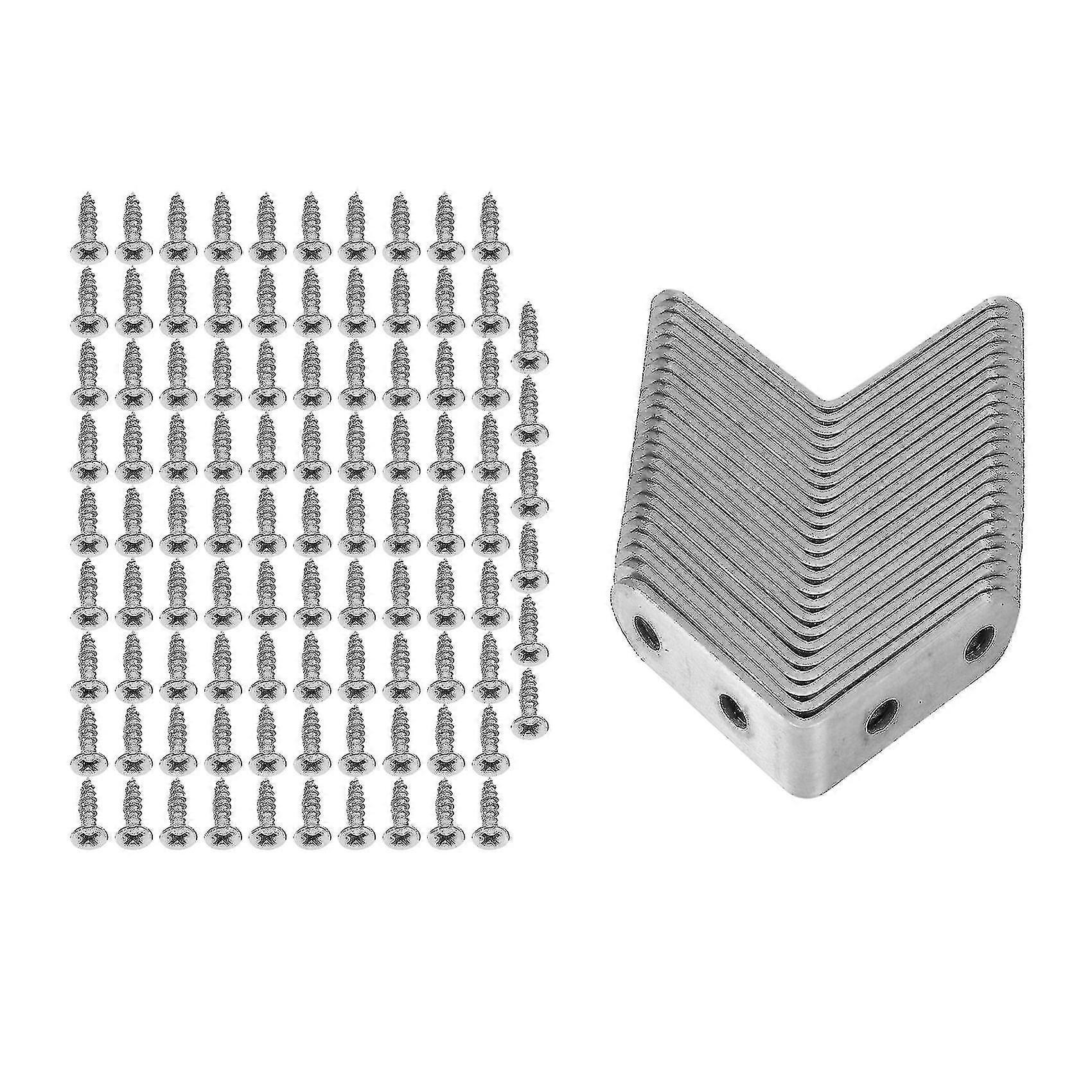 L Shaped Corner Braces - 24 Pack Stainless Steel Right Angle Bracket