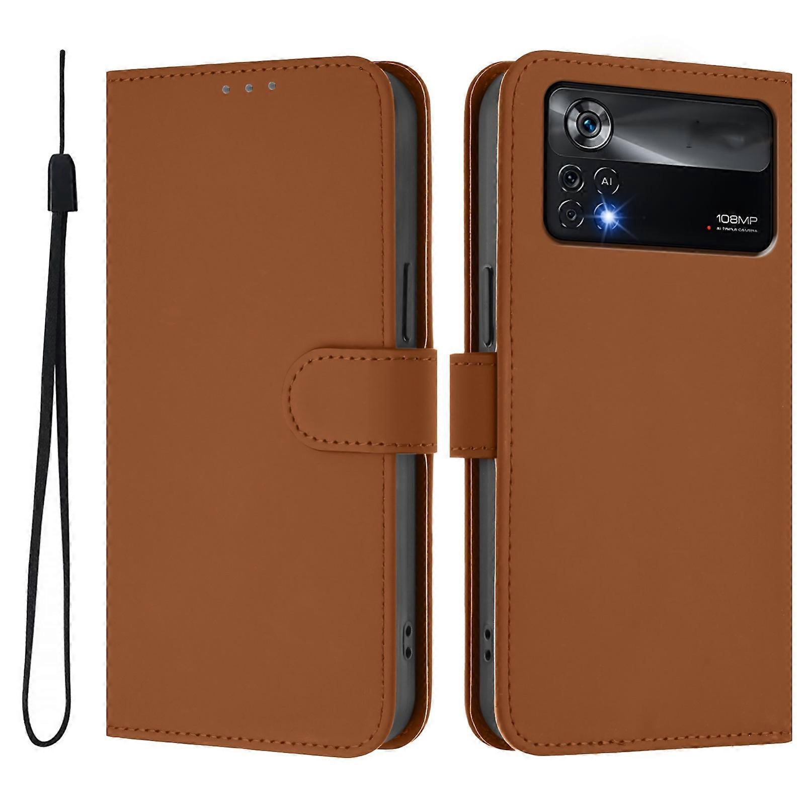 Solid Color PU Case For Xiaomi Poco X4 Pro 5G