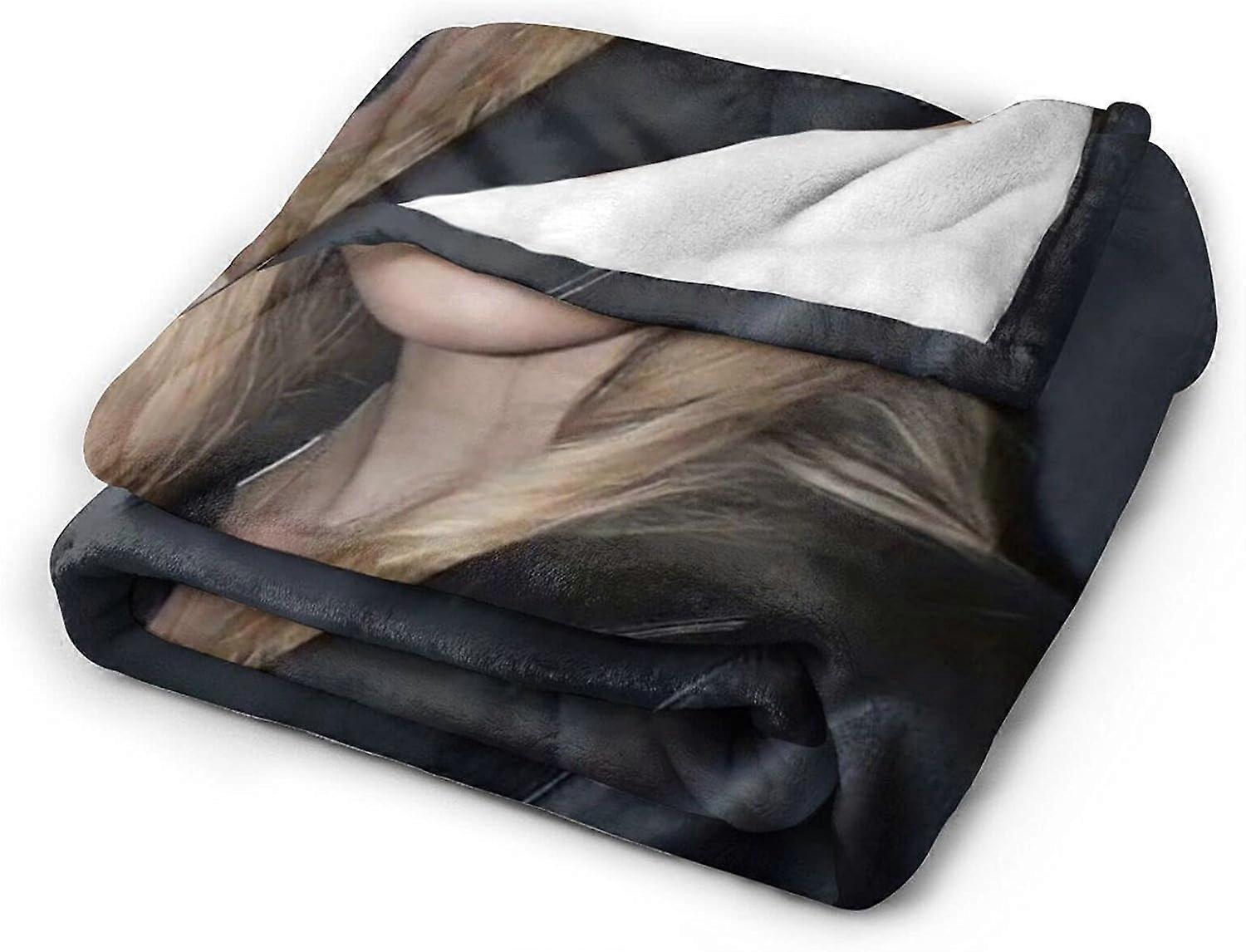 Lily Rose Depp Blanket Ultra-Soft Flannel Blanket 3D Print Fluffy Plush Blanket Bedding Decor Throw Blanket for Living Room Bedroom Dorm Decor (3Sizes