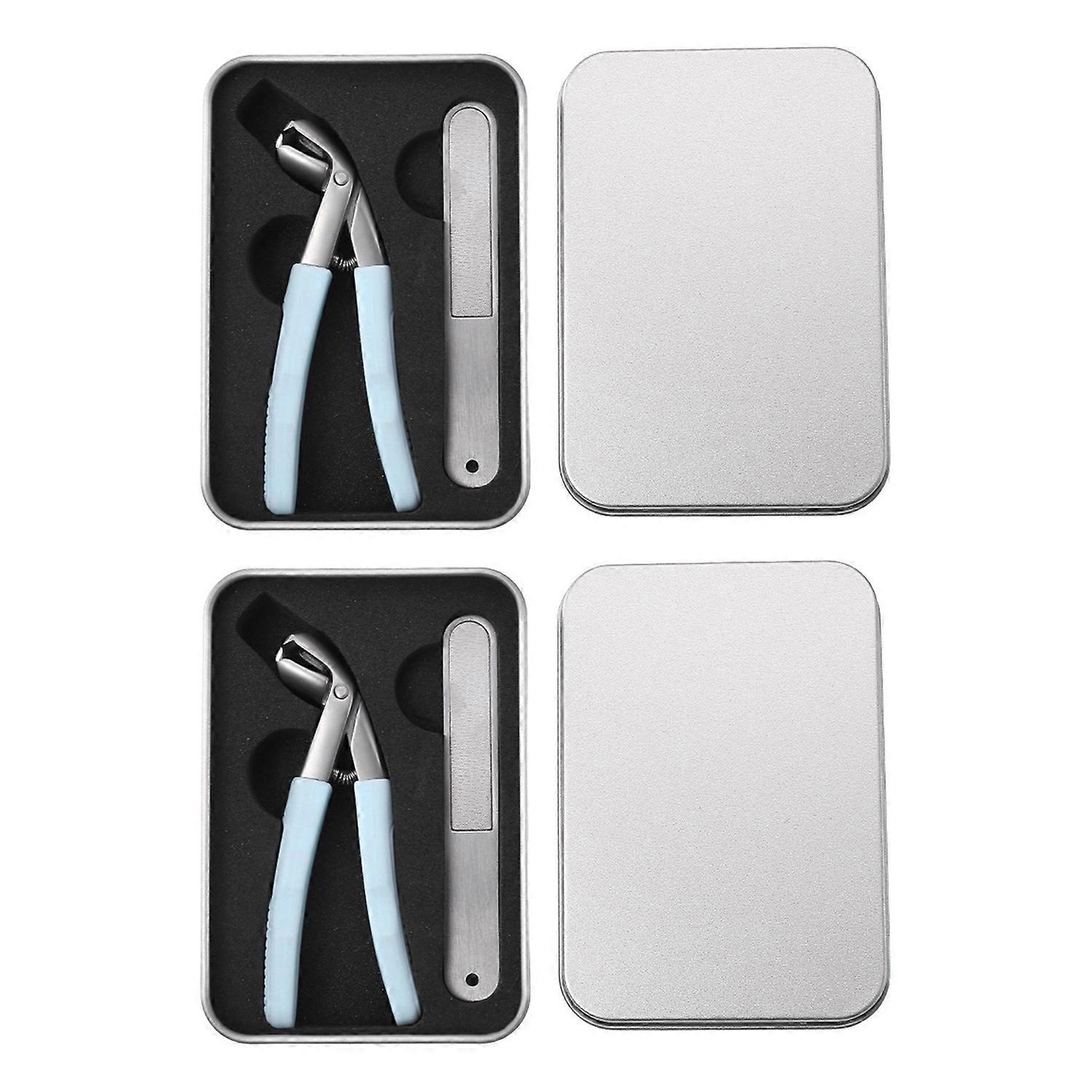 2 ensembles de coupe-ongles en acier inoxydable avec boîte de collecte intégrée large mâchoire ouverture ongle
