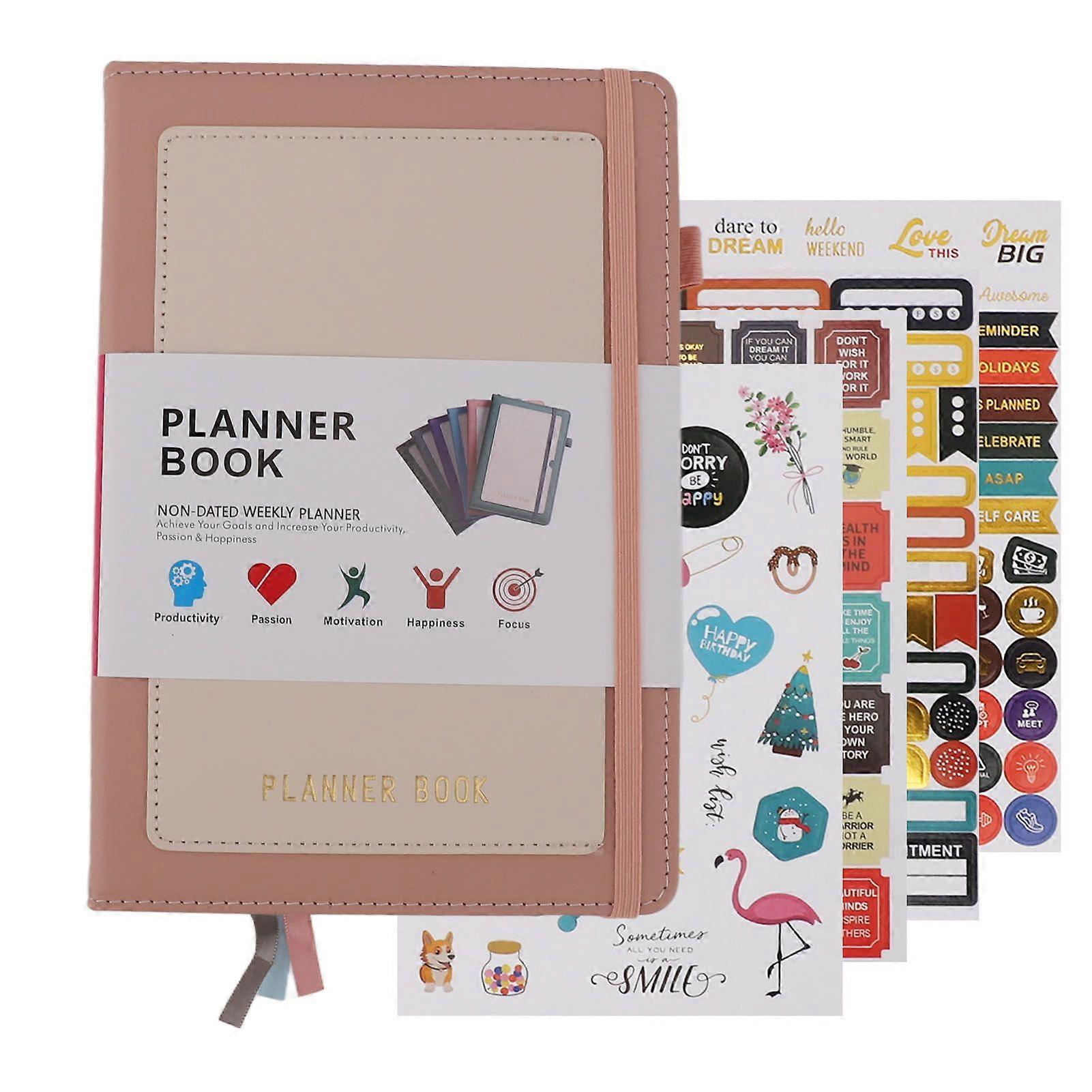 Journal Notebook A5 College Ruled Journals Notebook PU Leather Planner Journal Notepad for Diary Business Roseate