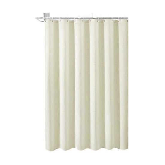 1 Set Shower Curtain with 12 Hanging Rings Contrast Solid Color Thickened Waterproof