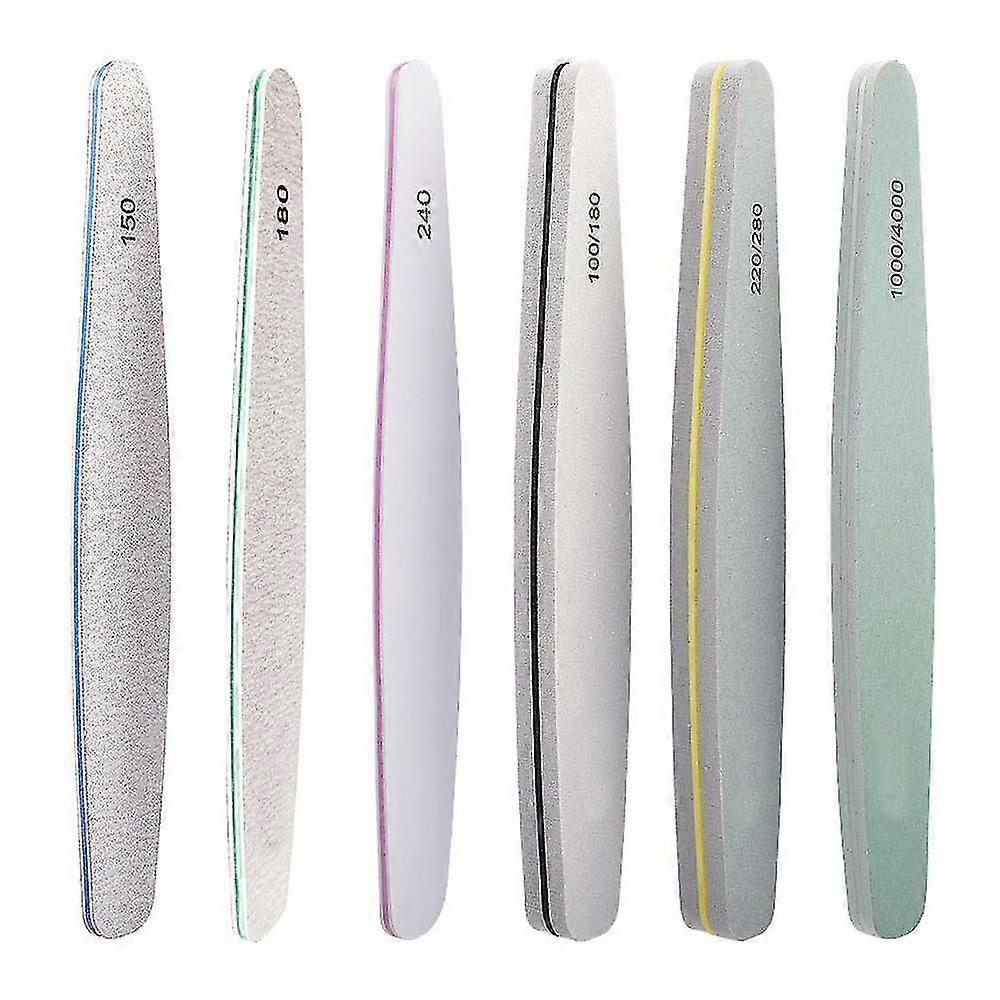 6 Pcs Nail File And Buffer,nail Files Different Double Sided Grit Emery Boards For Manicure