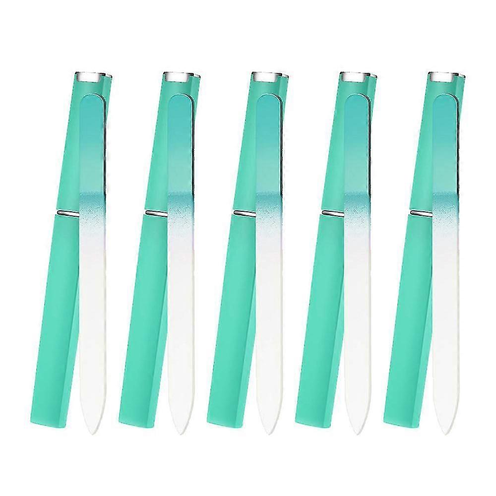 Glass Nail File, Nail Files For Natural Nails, Fingernail Files With Case, Double Sided Etched Filing Surface Finger Nail Files, Professional Manicure