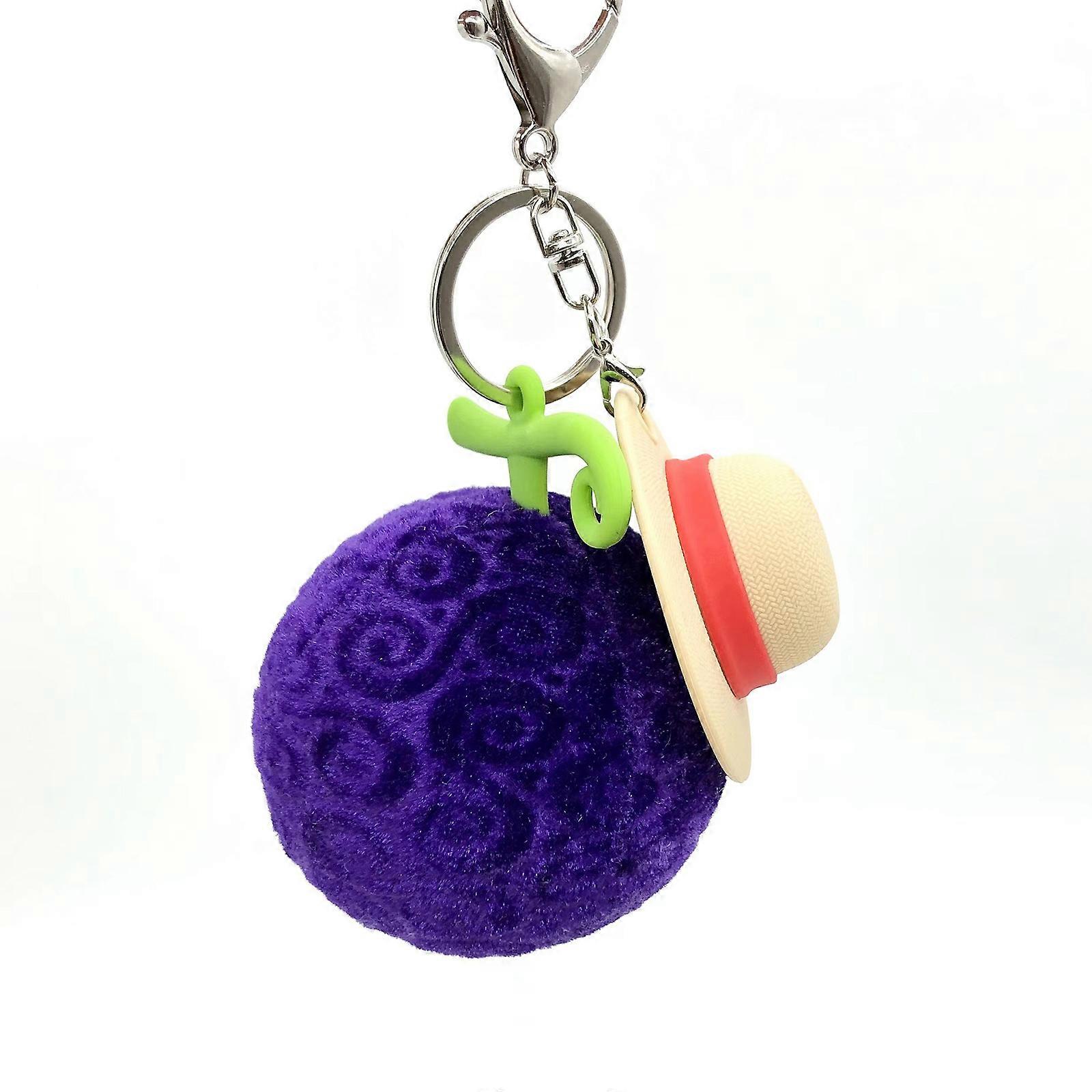 Luffy Hat Rubber Plush Keychain - Cute Devil Fruit Anime Accessory