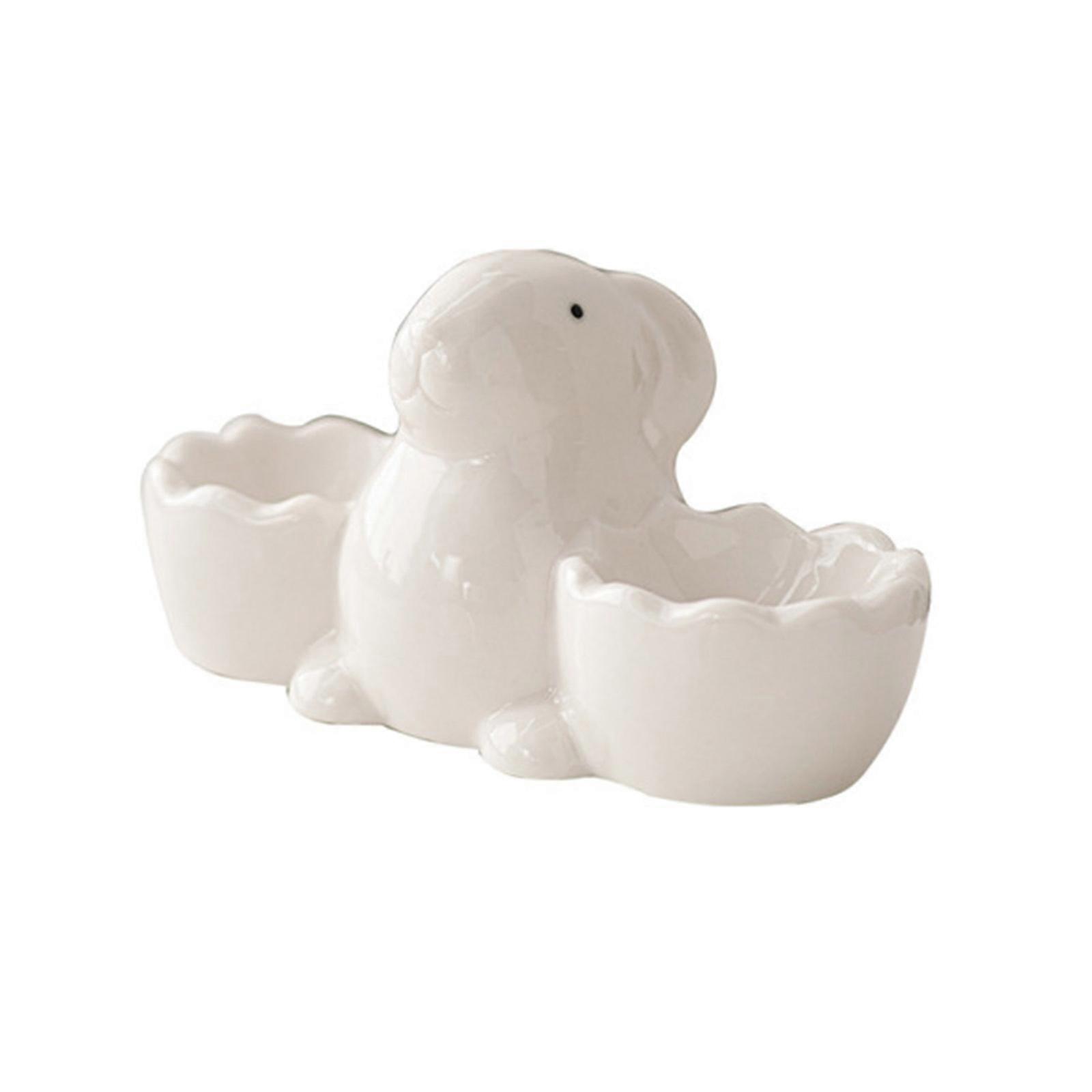 Cuteness Rabbit Shape Eggs Cups Safety Boiled Eggs Holder Kitchen Accessary Perfect for Adding Fun to Breakfast Time White