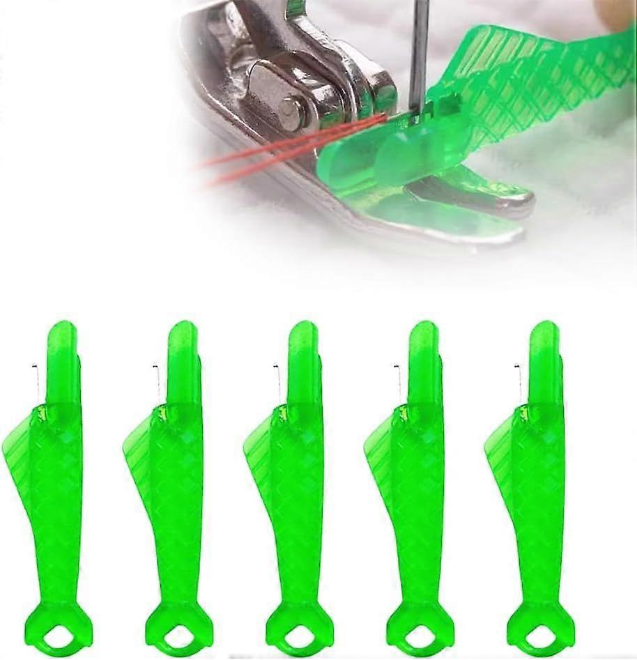 (5 Pcs)New Fish Mouth Sewing Machine Needle Threader, Upgraded Automatic Sewing Needle Threader Tool, Quick Sewing Machine Loop Needle Threaders