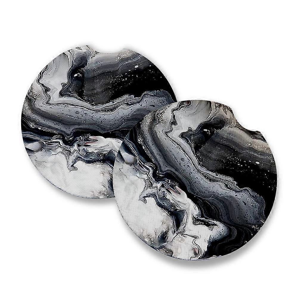 Marble Car Coasters Set of 2, with Rubber Backing
