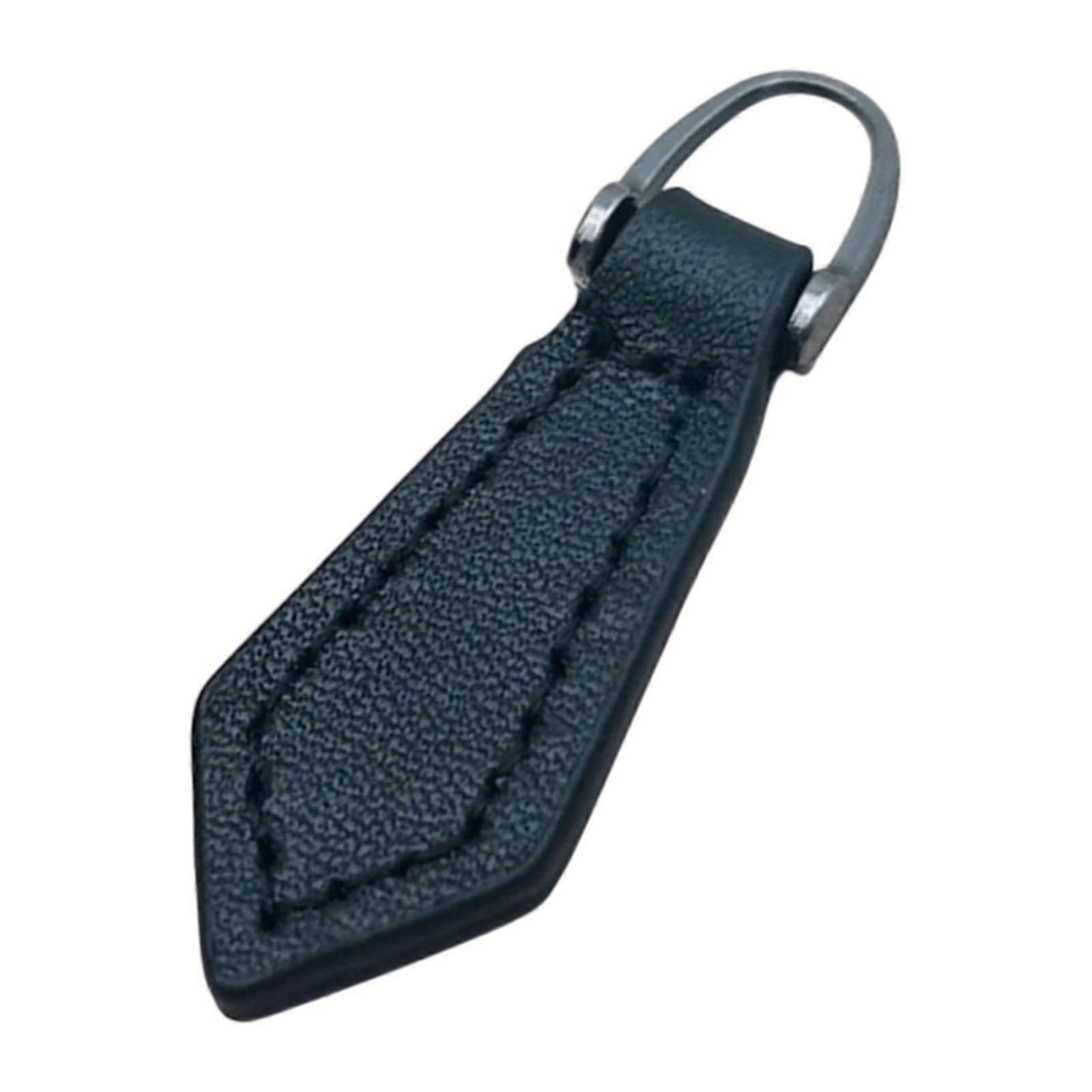 PU Leather Zipper Pull Decorative Zipper Pull Tab for Zipper Repair Zip Pull Black