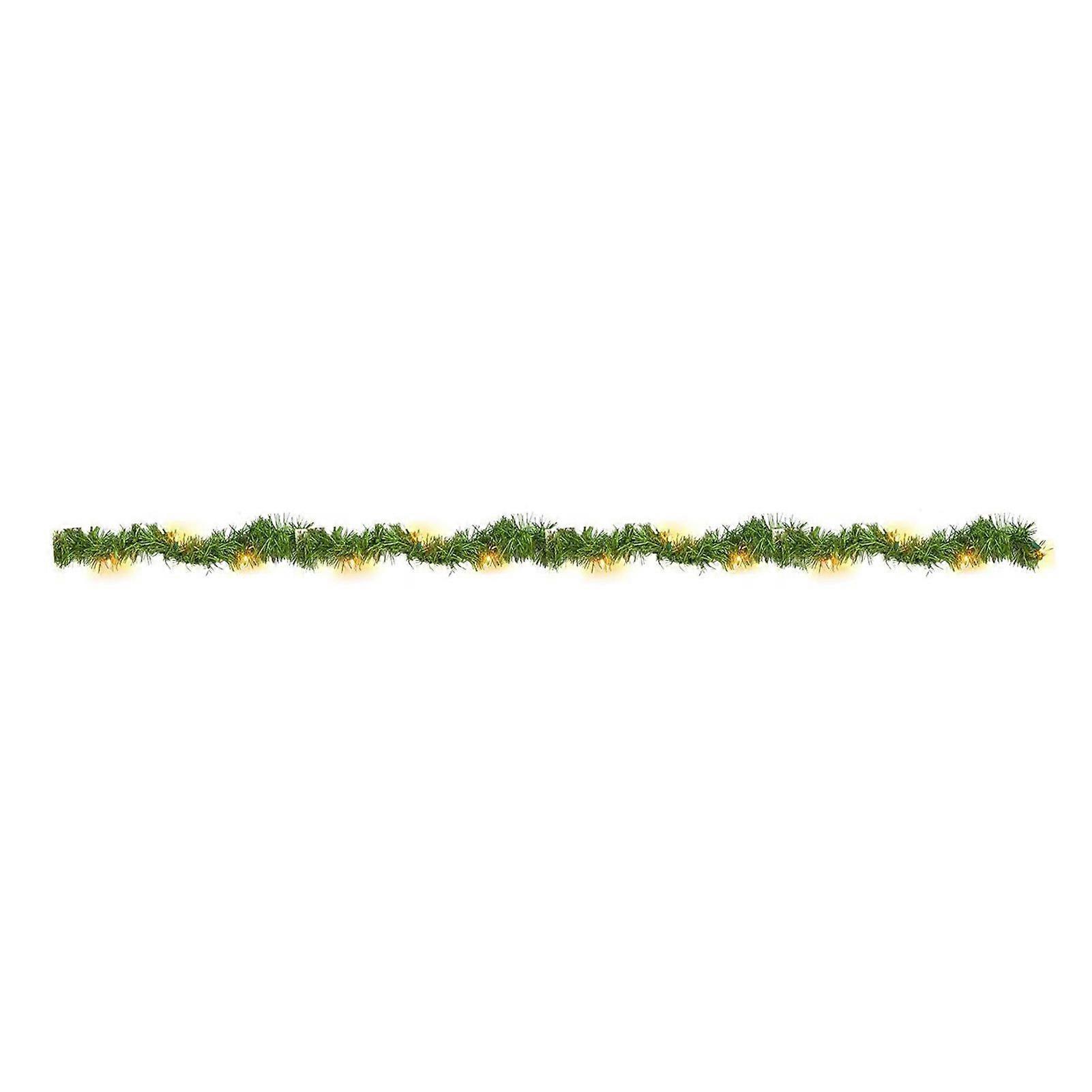 Christmas Garland with String Light Artificial Greenery Christmas Garland LED Lighted Norwood Fir Decoration for Stairs Balcony Window Decor