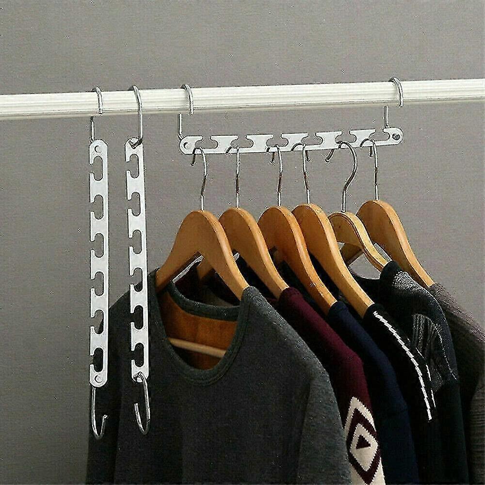 Coat Clothes Hanger Magic Hook Metal - Lightweight Space Saving - Durable And Slim With Smooth Finish Pack Of 6