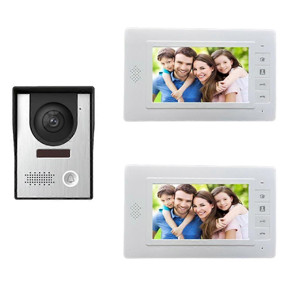 Sistema de campainha de vídeo porteiro N1-2 7 polegadas LCD Video Door Phone Kits com 2 internos
