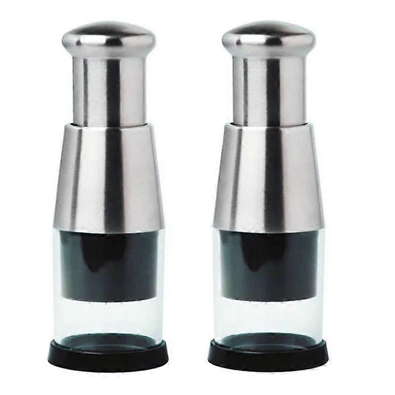 2Pcs Manual Hand Press Garlic Onion Chopper Vegetable Food Chopper Processor Dicer