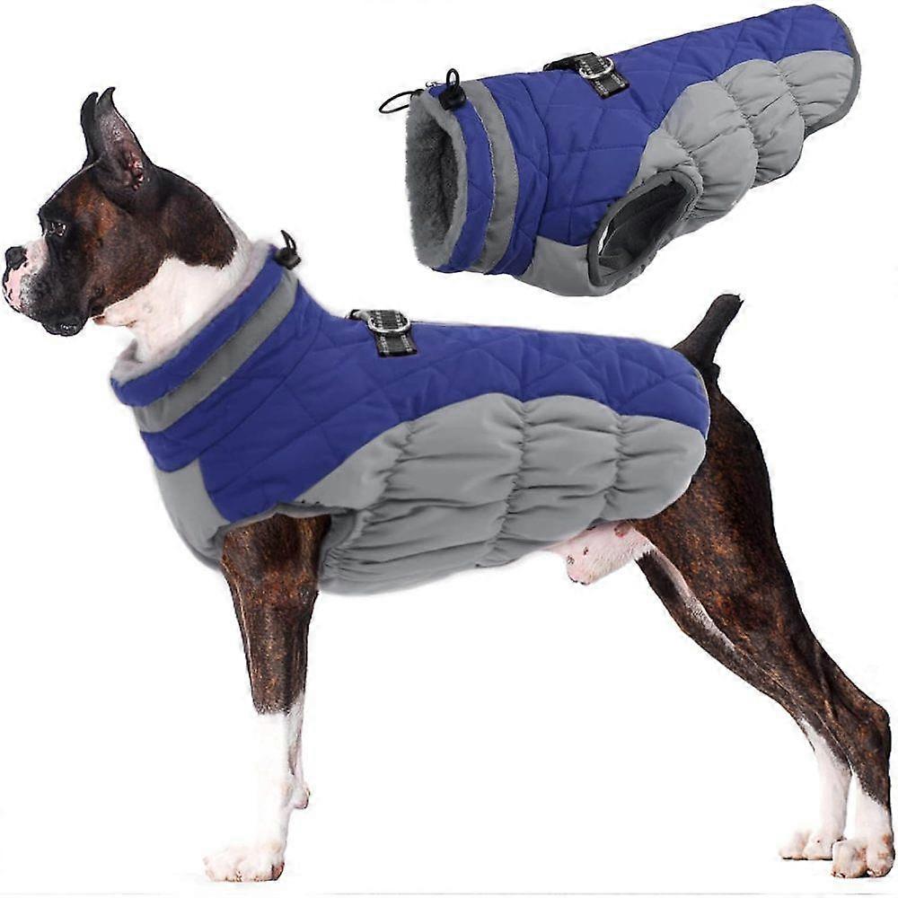Warm Dog Winter Coat Dog Coat Dog Cold Weather Coats Windproof Reflective Turtleneck Dog Fleece Vest with Harness Thick Fleece Dog Jacket Dog Coats