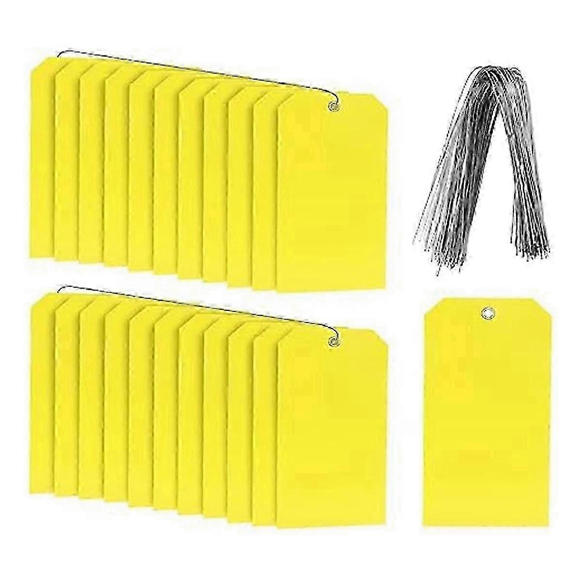 100Pcs 15.9cmx7.9cmPlastic Shipping Labels with Wire Durable Writable Hang Tags,Shipping Labels for