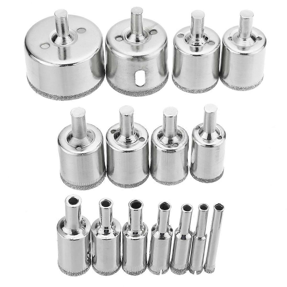15pcs Diamond Coated Hole Saw Drill Bits,Glass, Ceramic Drill Bit Set