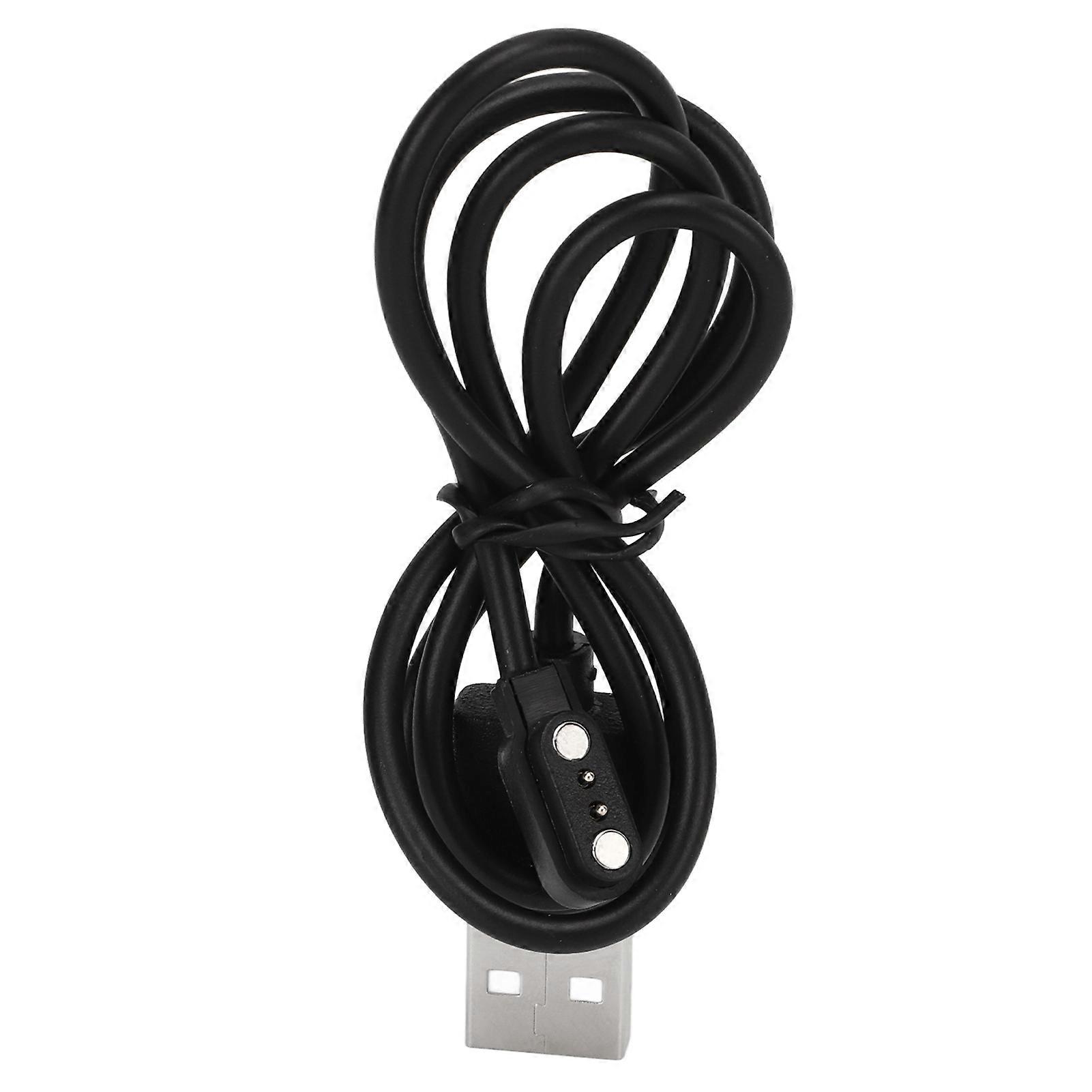2P Smartwatch Charging Cable Magnetic Watch Charger Replacement USB Data Cable Black