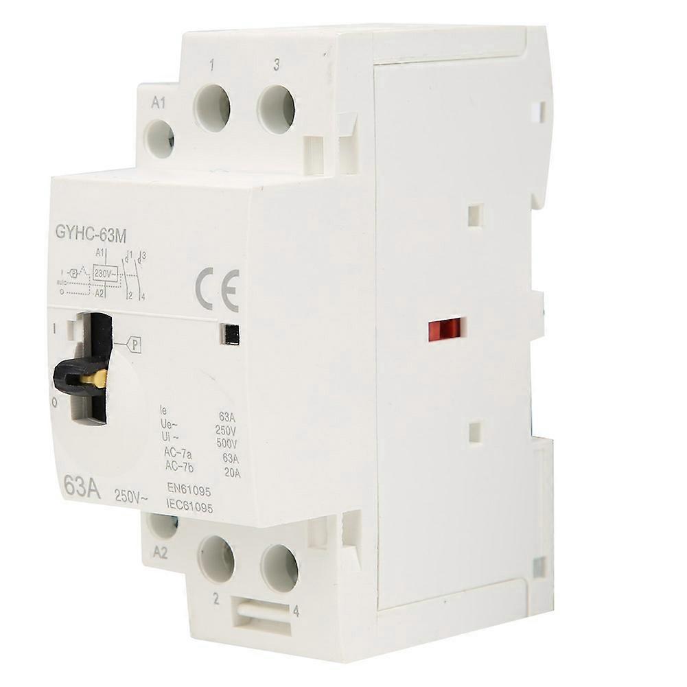 Contacteur CA domestique 2P 63A 220V 50Hz sur rail DIN avec interrupteur de commande manuel