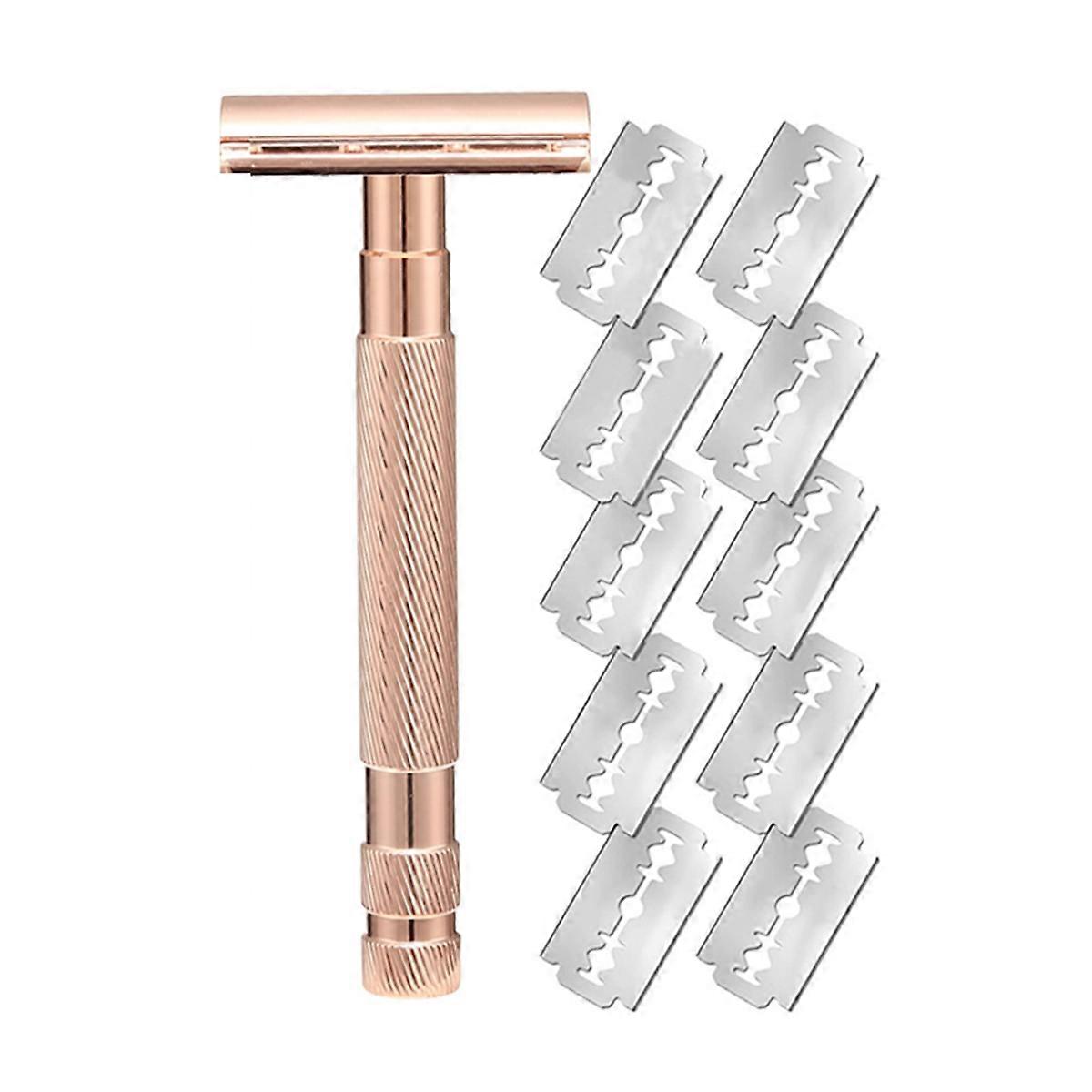 Reusable Safety Razors With Stainless Steel Double-Sided Blade,D