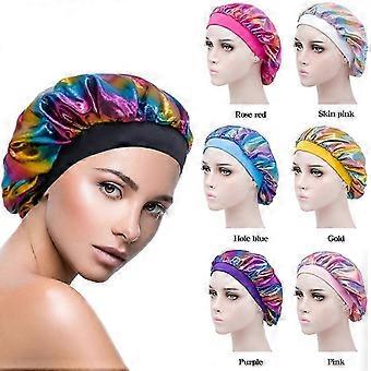 Satin Hauben für Frauen Mädchen, Hauben mit Krawattenband Schlafnachtmütze