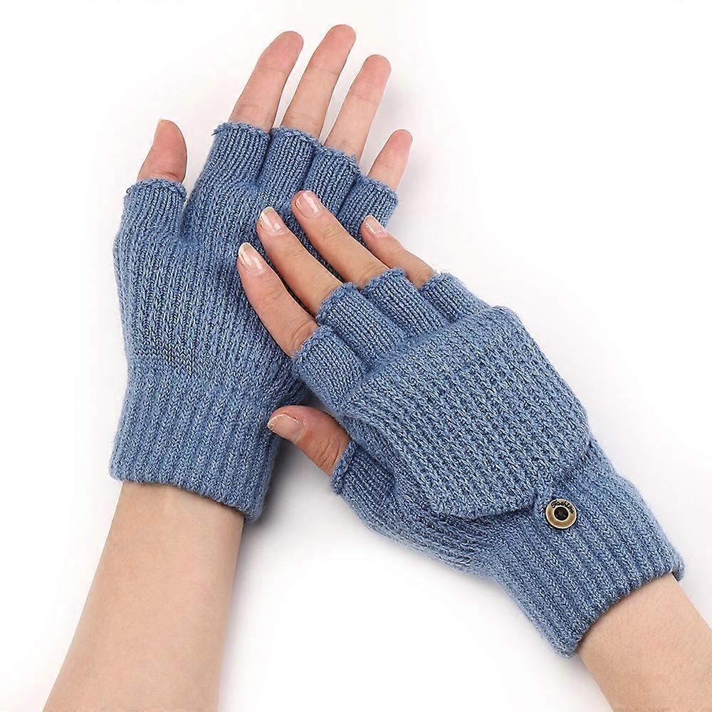 Solid color gloves, dual-purpose warm gloves