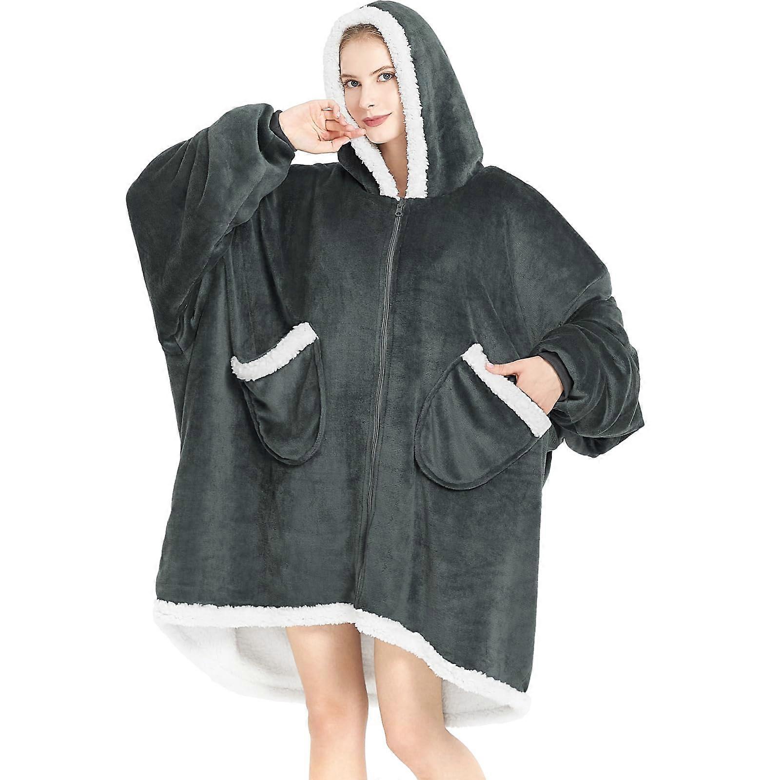 Oversized Comfortable Soft Warm Thick Blanket Hoodie for Cozy Fuzzy Giant Size