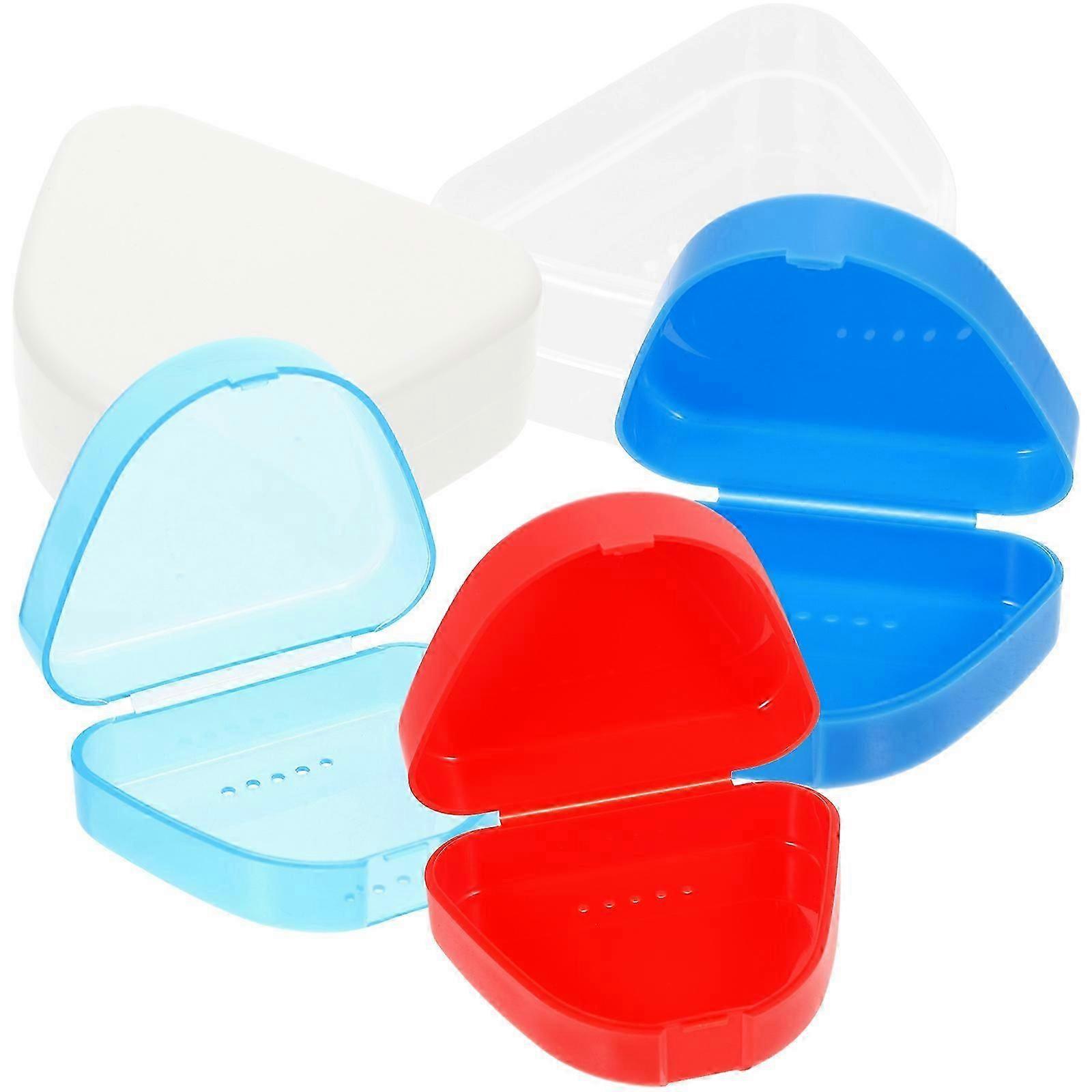 5 Pcs Tool Organizer Box False Teeth Holder Retainer Box Small Denture Case Denture Bath Case Tooth Retainer Container