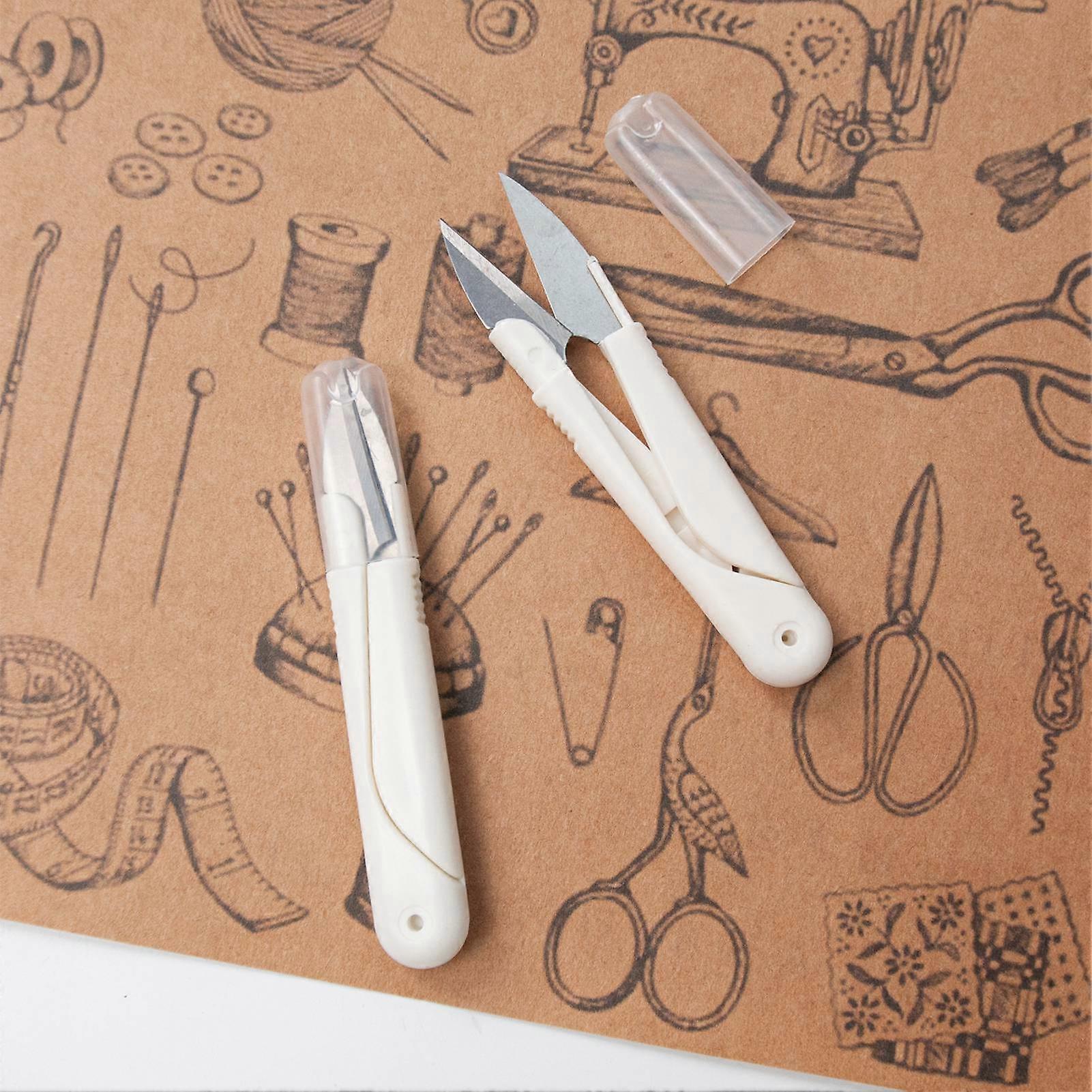 Thread Snip White Labor Saving Versatile Small Plastic Thread Snip Clipper for Cross Stitch DIY Knitting 