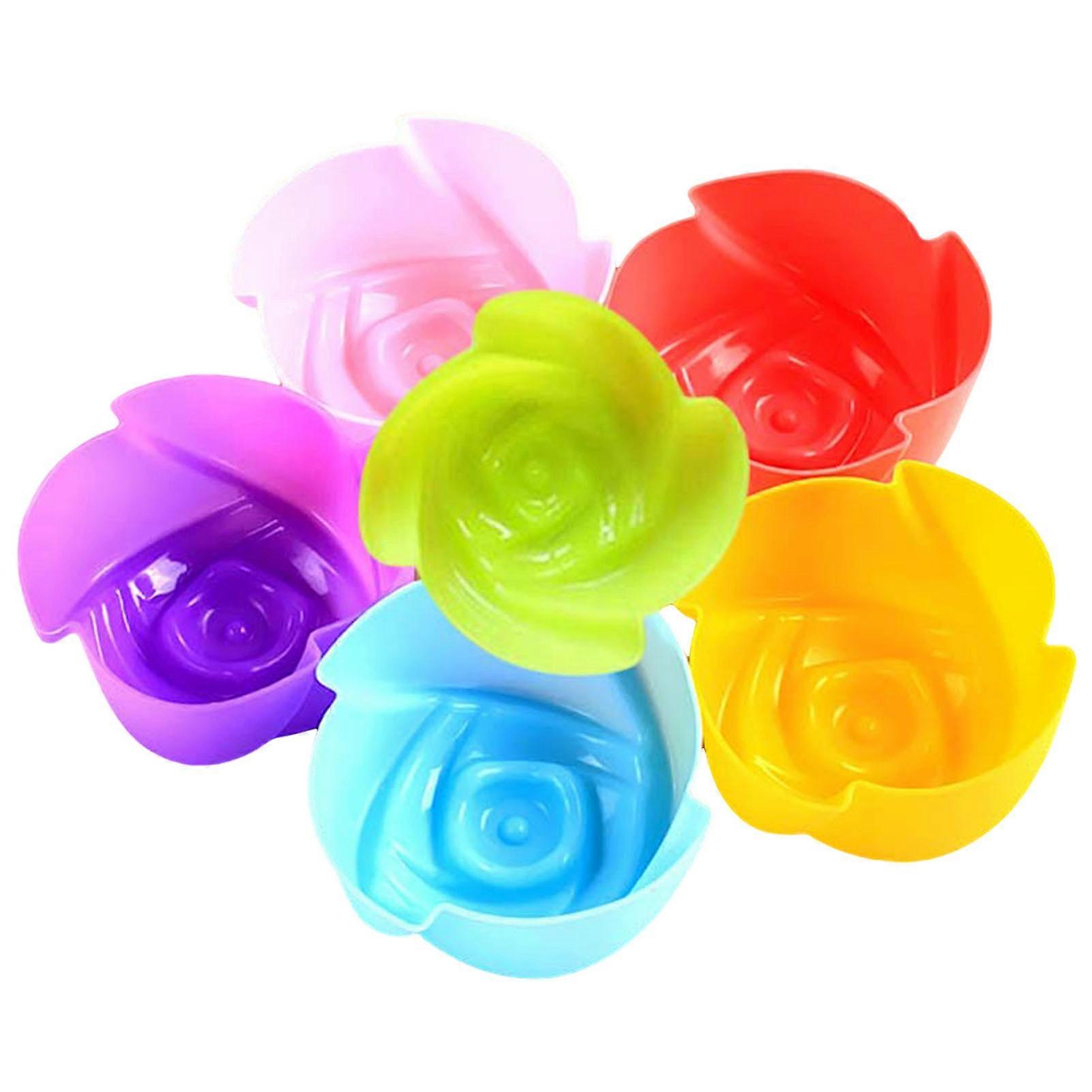 6pcs Silicone Cake Cup Mold Bento Divider Cup  Mold