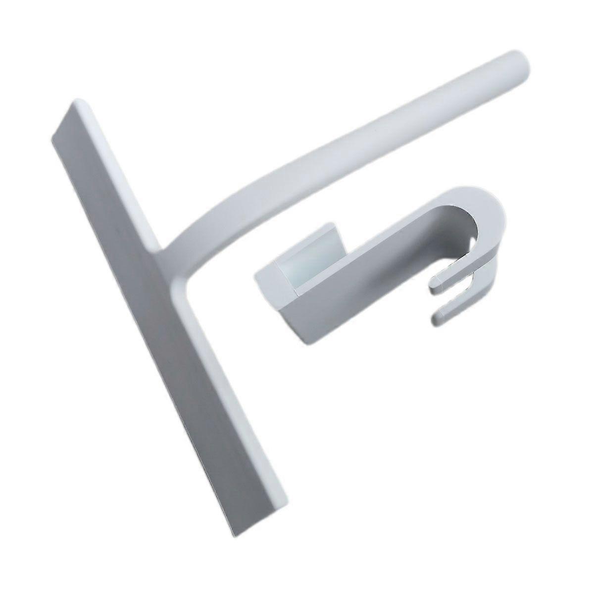 Shower squeegee Window cleaner with silicone window wiper hook (F (white) + hook + white box)