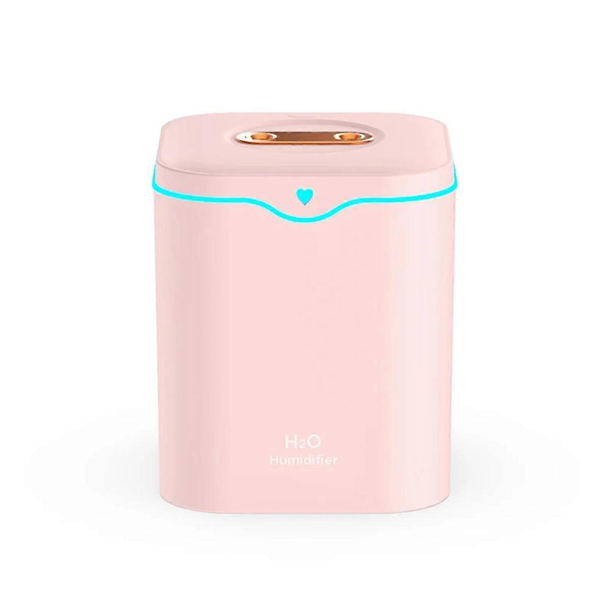 2000ml Large Capacity Double Spray Port Air Humidifier Silent Pink