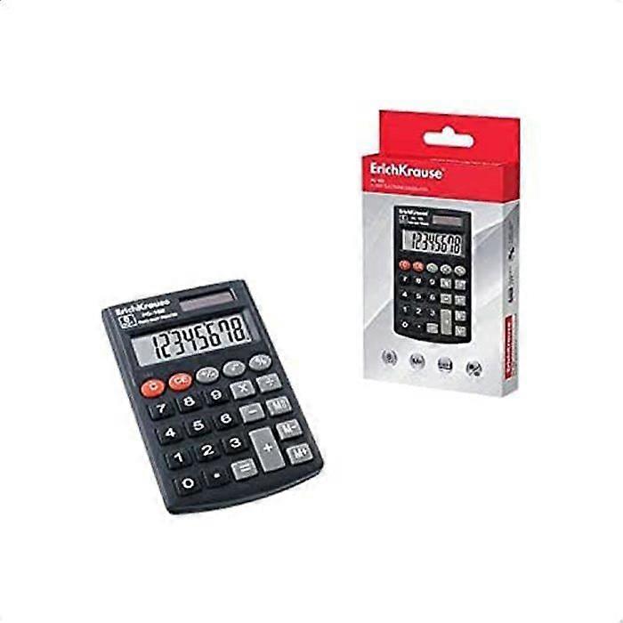 Pocket Calculator - ERICH KRAUSE - PC-102 - 8 digits - Red - Battery powered