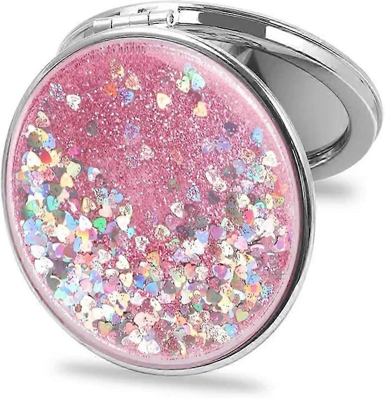 折りたたみ式デザインのコンパクトな化粧鏡、両面拡大鏡、女性用ミニハンドヘルドトラベル財布鏡