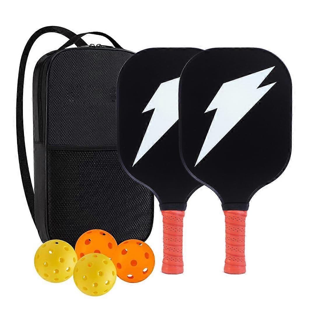 Professional Pickleball Paddle Set 2 Pack - Fiberglass and Polypropylene Honeycomb Core with Ergonomic Grip and Carry Bag