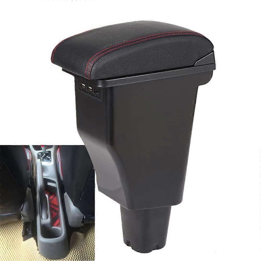 Car Central Armrest Storage Box Compatible with Kia Morning/Kia Picanto Armrest Interior Parts Center Console Storage Box with USB
