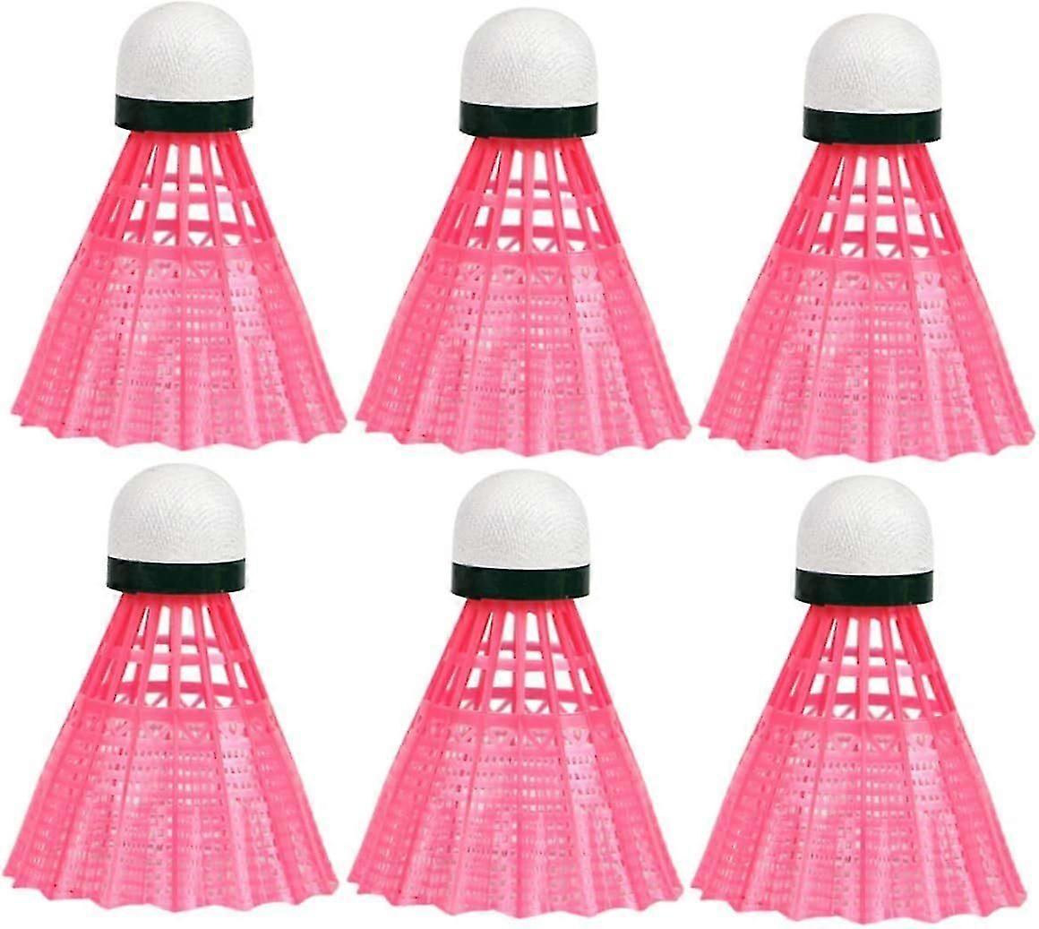 6 Pack Pink Badminton Shuttlecock Indoor Badminton Cork Badminton Training Birdie Badminton Net Air Badminton Shuttlecock Nylon Badminton Kids Durable