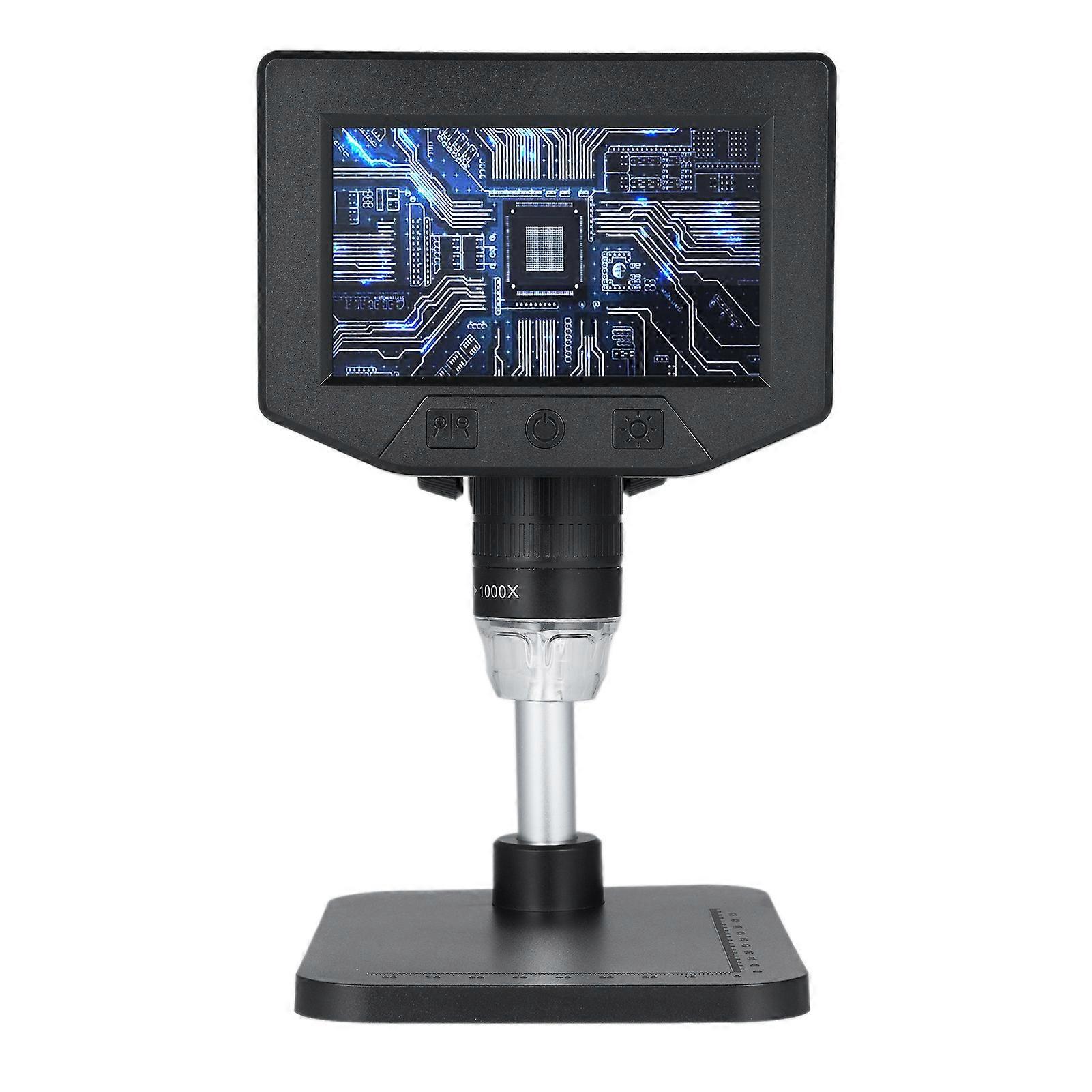 DTCY 4.3 inch Digital Microscope Camera HD Inspection Camera 1080P 1X-1000X Portable Coin Microscopes for Electronics Repair PCB with 8 LED Light