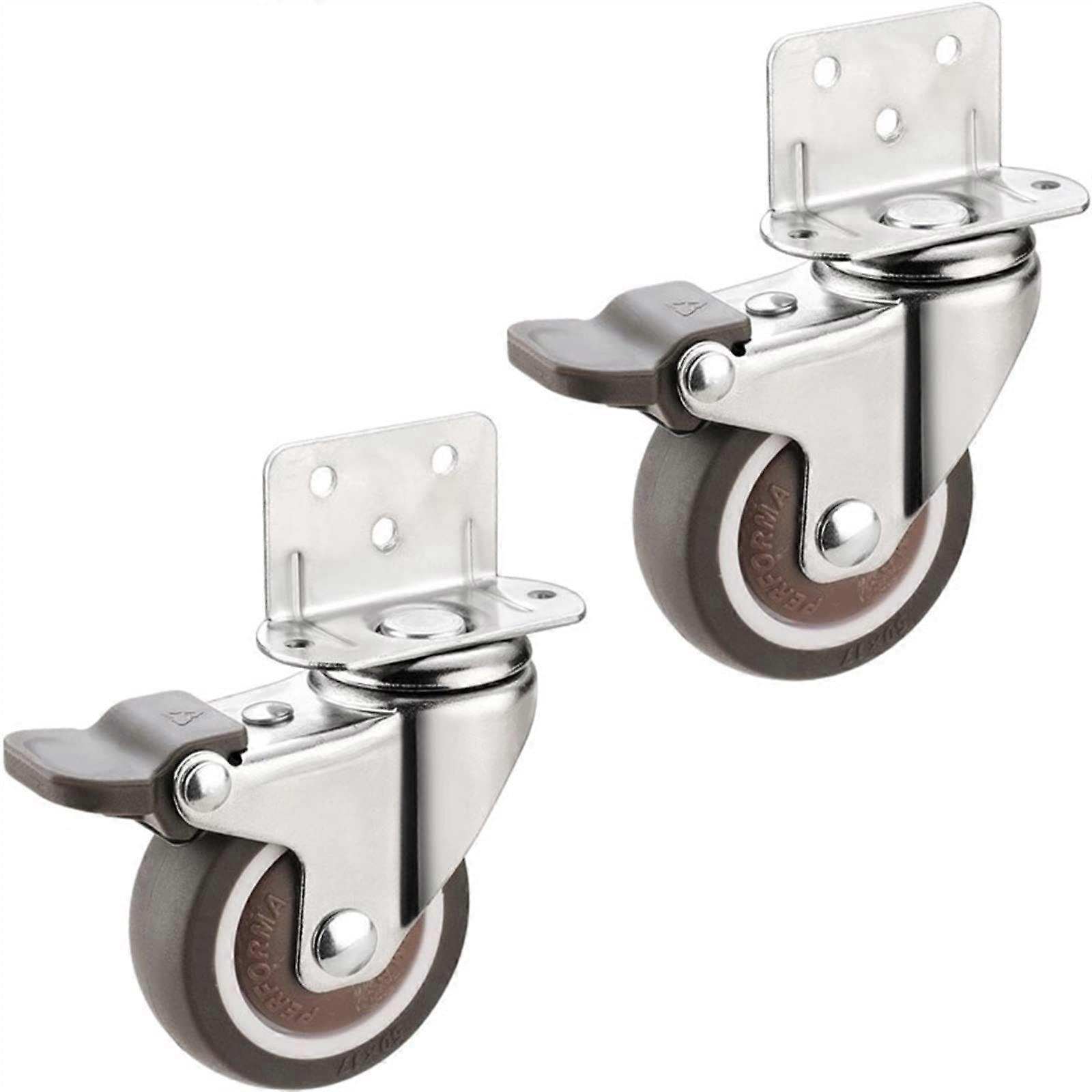 Mute Type Side Mounted Wheels Casters Splint with Wheel Bearings Wrap Wheel 1Pcs(No Brake,1.0 Inch)
