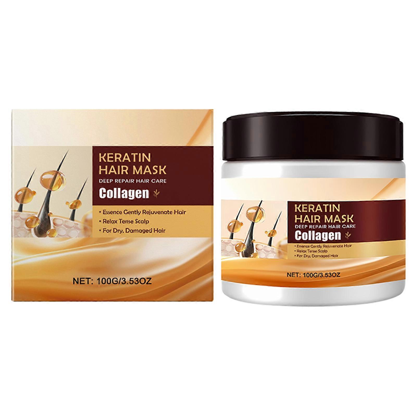 Keratin & Collagen Hair Mask - Deep Conditioning for Dry Hair, Biotin-Infused, Promotes Stronger, Healthier Hair with a Silky Finish
