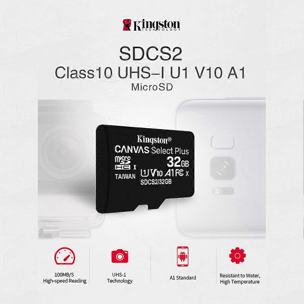 Kingston 32GB 100MB / s SDCS2 Class10 UHS-1 U1 V10 A1 Micro SD TF karta Paměťová karta