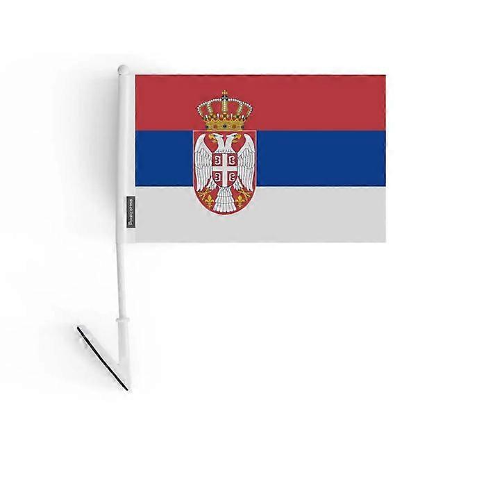 Adhesive Flag – Serbia – 14 x 21 cm – Soft Polyester – Easy to Stick – 5 pieces