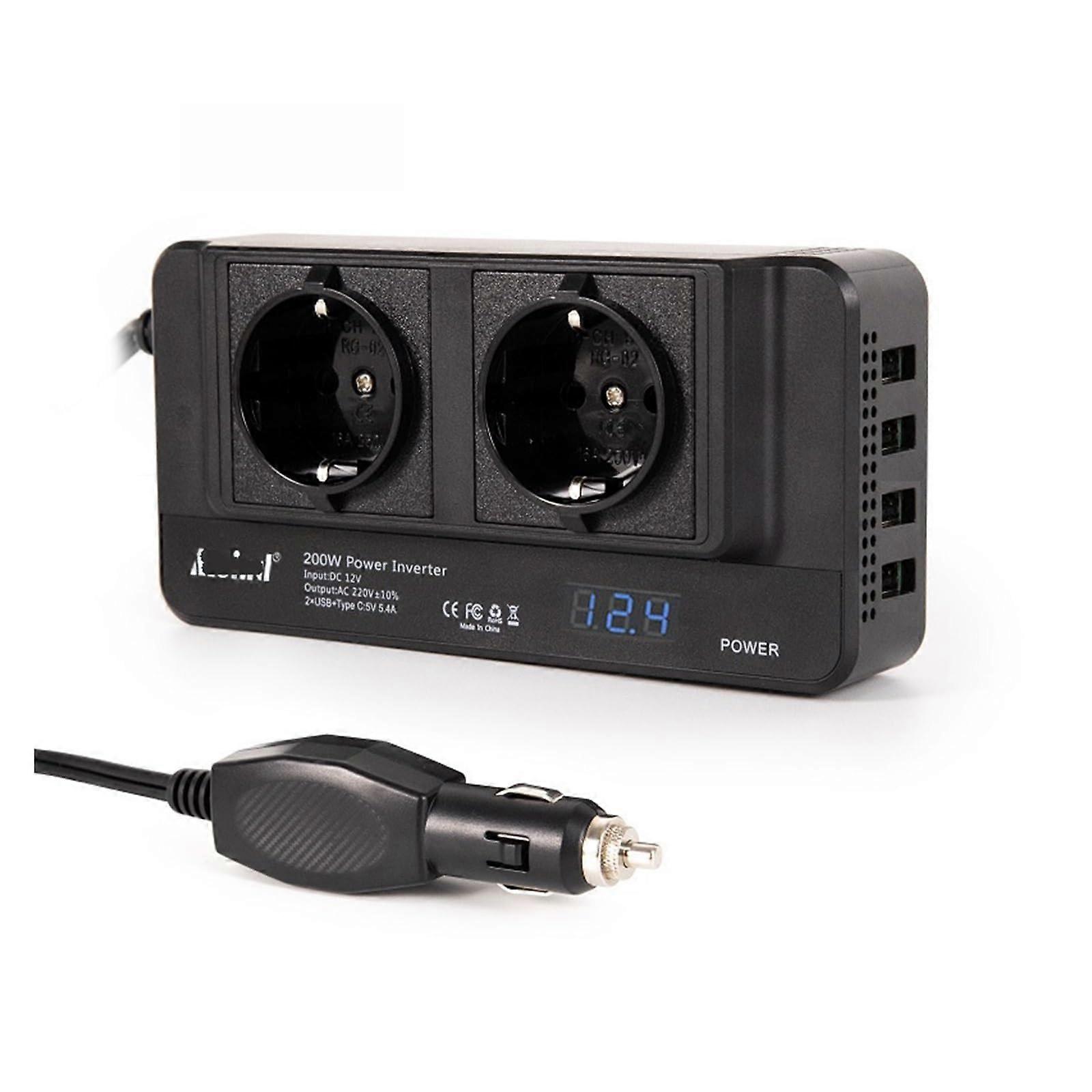 Car Inverter 200W Modified Sine Wave Converter 12V to 220V 110V for European and US Standards