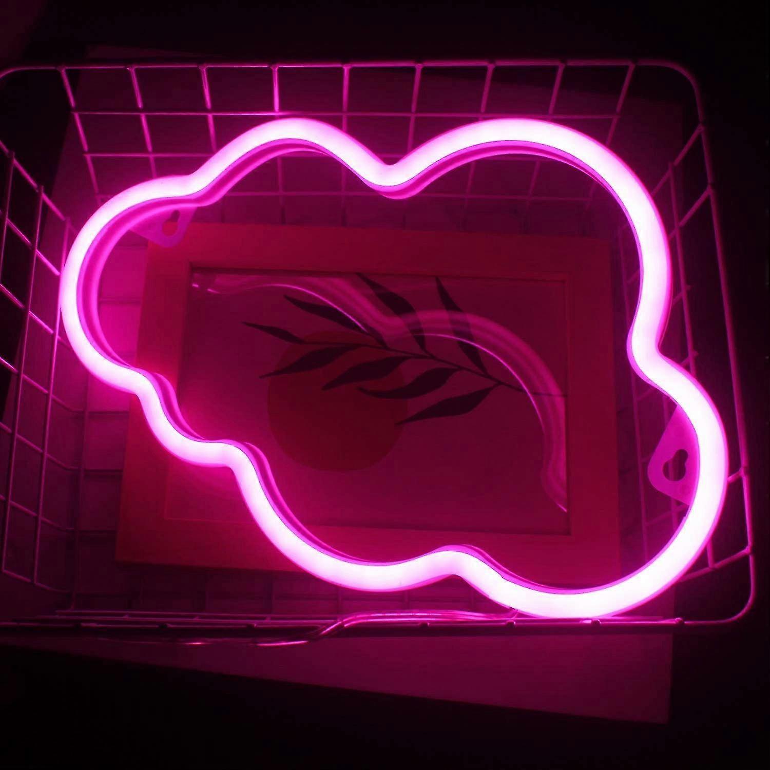 Pink Cloud LED Neon Light - Decorative Battery-Powered Neon Sign for Home, Parties, and Gifts