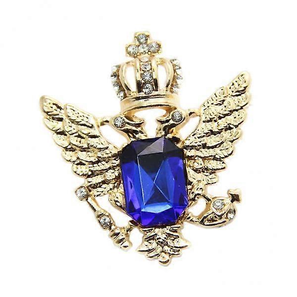 4-25pack Vintage Crown Eagle Pattern Collar Brooch Pin for Men Golden+Blue